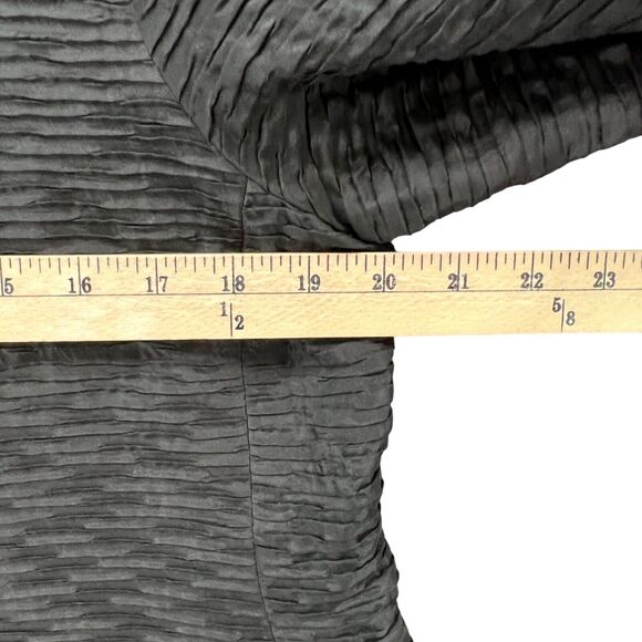 Eileen Fisher Jacket Small Petite Black Silk Texture Magnetic Button Minimalist - Picture 6 of 12